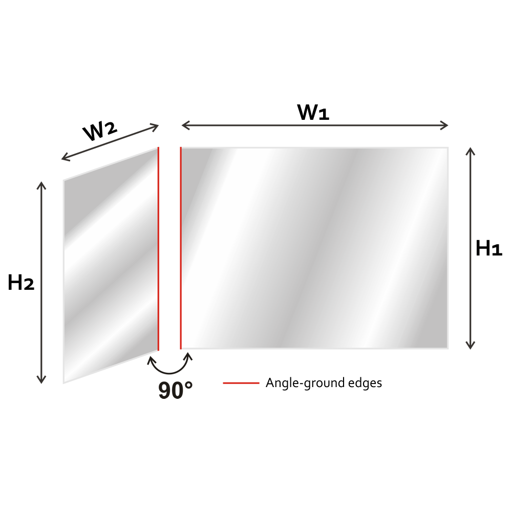 Prismatic glass – 2 panes, 90°